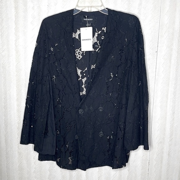 🆕 SABINA MUSÁYEV ELIJAH JACKET BLACK LACE Size S - Picture 4 of 9
